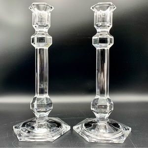 ‼️PENDING‼️ Vintage Crystal Candlesticks 10” Taper Candle Holders (1.5 Lb each)